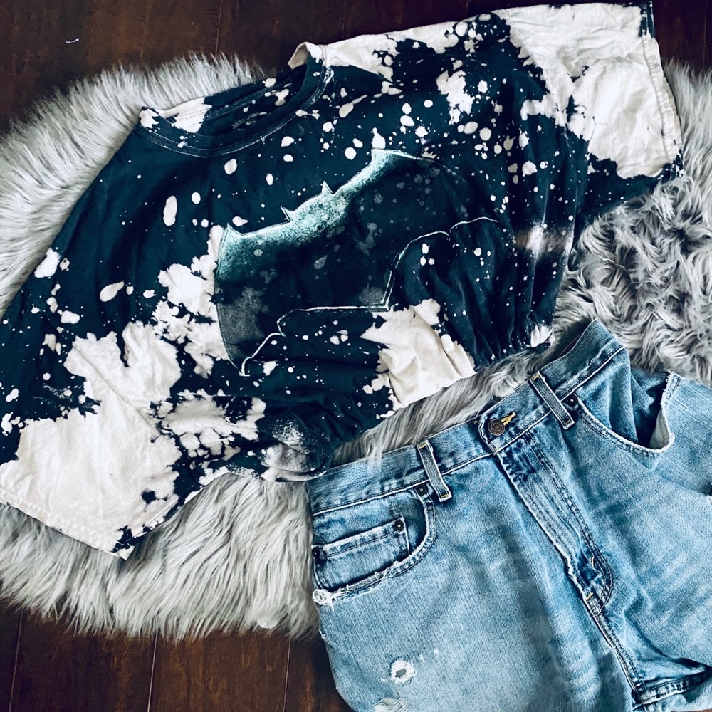 Vintage Bleach Batman Crop Top